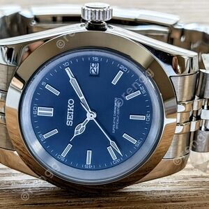 Seiko Stainless Steel Watch with Blue Dial